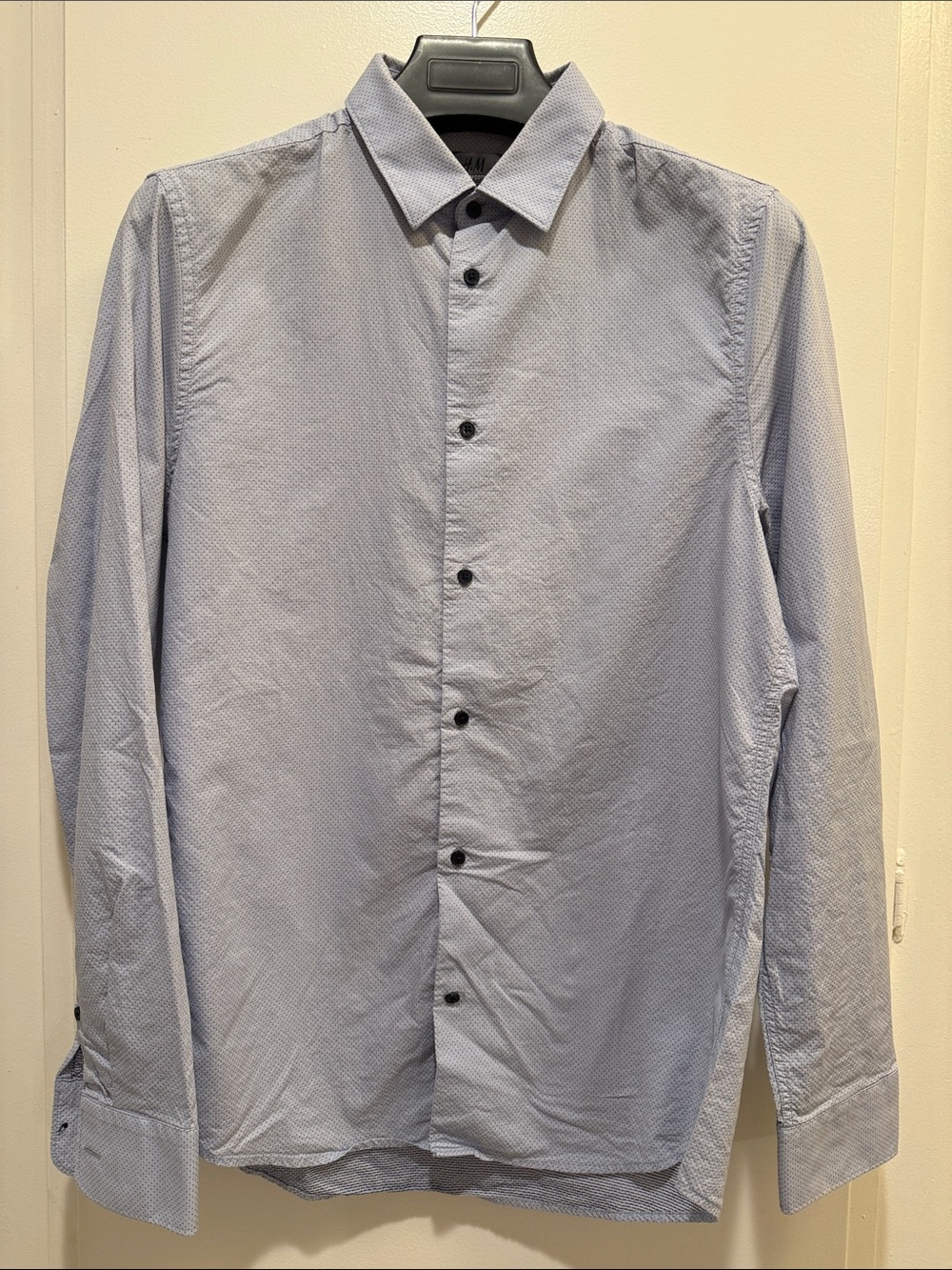 H&M Men's Pale Blue Long-Sleeve Dress Shirt